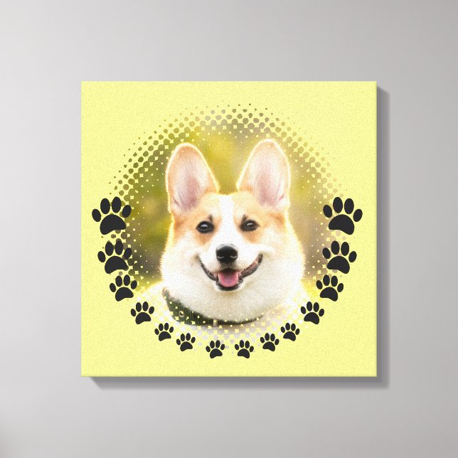 Custom Frame Dog Portrait Canvas Print (Front)