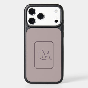 Custom Frame Monogram True Taupe iPhone 17 Pro Max Case