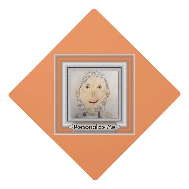 Custom Frame Template Graduation Cap Topper (Front)
