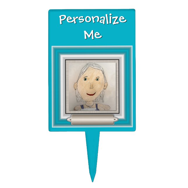 Custom Frame to Add Your Art Or Photo Cake Topper (Front)
