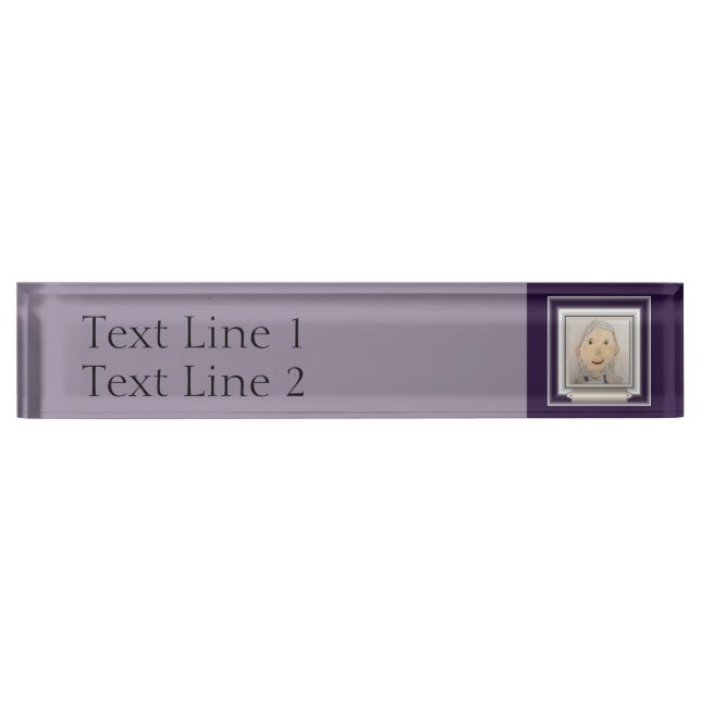 Custom Frame to Add Your Art Or Photo Desk Name Plate (Front)