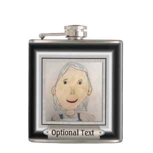 Custom Frame to Add Your Art Or Photo Hip Flask