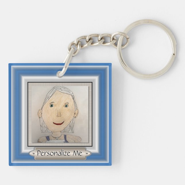 Custom Frame to Add Your Art Or Photo Keychain (Back)