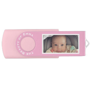 Custom Framed Baby or Family Photo Pink  Flash Drive