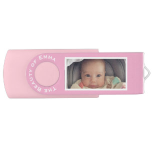 Custom Framed Baby or Family Photo Pink Flash Drive