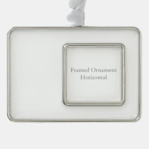 Custom Framed Ornament (Horizontal), Silver Tone
