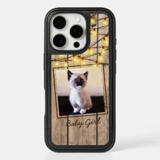 Custom Framed Photo Rustic Wood Firefly Lights iPhone 16 Pro Case