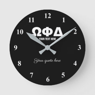 Custom fraternity and sorority Greek letter symbol Round Clock