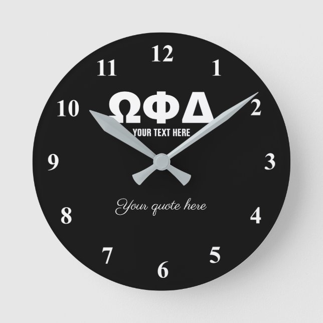 Custom fraternity and sorority Greek letter symbol Round Clock (Front)