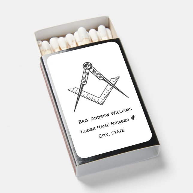 Custom Freemason Masonic gifts Mason Freemasonry  Matchboxes (Front Open)