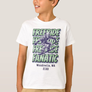 Custom Freeride Snowboarding Location Date Name T-Shirt