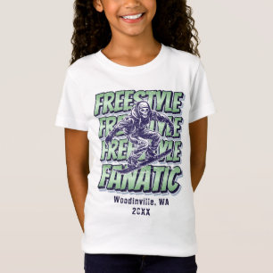 Custom Freestyle Snowboarding Location Date Name T-Shirt