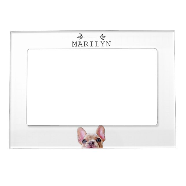 Custom French Bulldog | Cute Frenchie Name Magnetic Frame (Front)