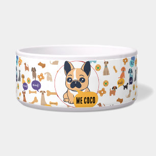 Custom French Bulldog Dog Bowl – Funny Woof Design