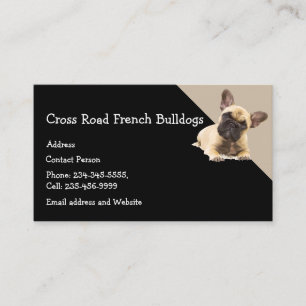 Custom French Bulldog Dog Pet Animal Logo Business Card
