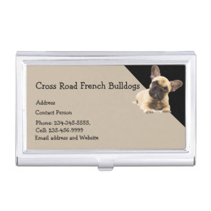 Custom French Bulldog Dog Pet Animal Logo Business Card Case