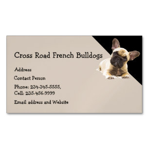 Custom French Bulldog Dog Pet Animal Logo Business Card Magnet