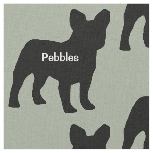 Custom French Bulldog Dog Silhouette Fabric