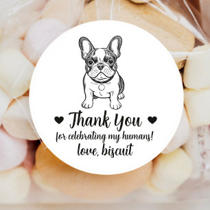 Custom French Bulldog Dog Wedding Favor Stickers