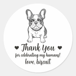 Custom French Bulldog Dog Wedding Favor Stickers