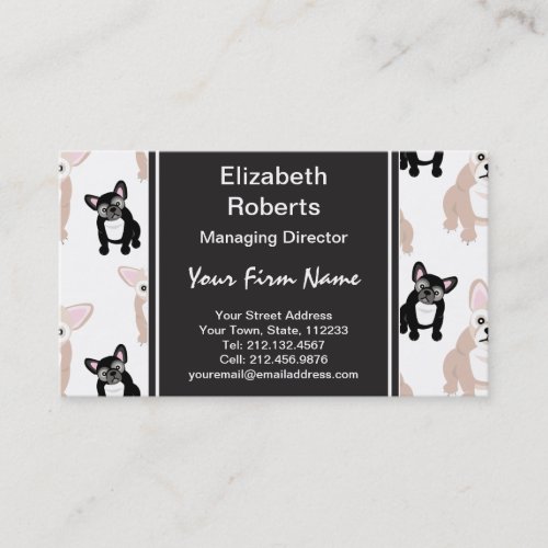 Custom French Bulldog Pattern Business Card