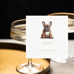 Custom French Bulldog Pet Wedding Napkins