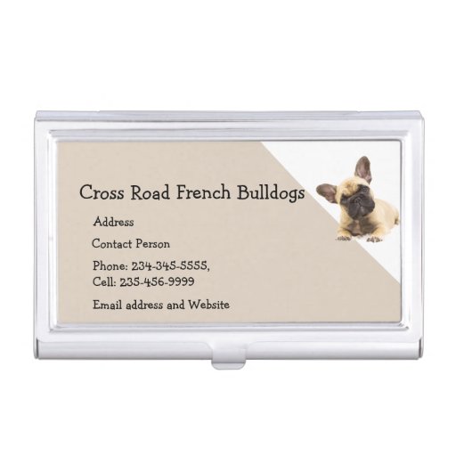 Custom French Bulldogs Dog Pet Animal Logo   Business Card Case