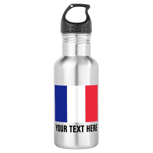 Custom French flag water bottles for France