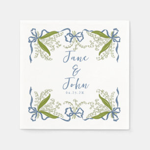 Custom French Floral Wedding Napkins