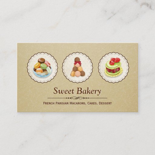 Customizable Custom French Parisian Macarons Dessert Bake Store Business Card