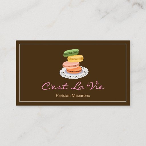 Customizable Custom French Parisian Macarons Dessert Store Business Card Templates