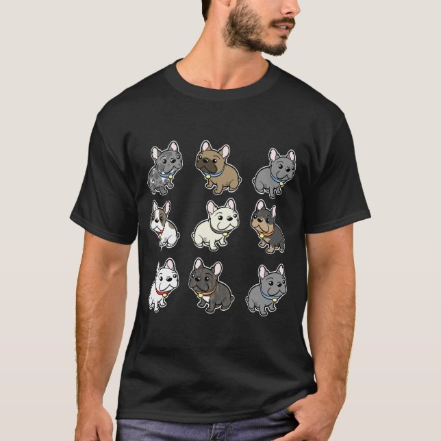 Custom Frenchie  Art T-Shirt (Front)