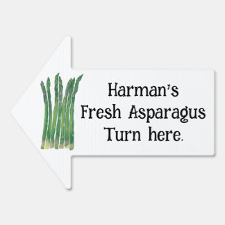 Custom Fresh Asparagus on Arrow Yard Sign