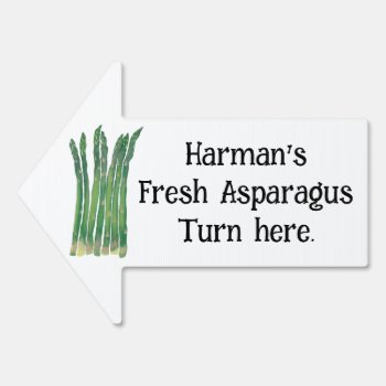 Custom Fresh Asparagus On Arrow Yard Sign by Cherylsart at Zazzle