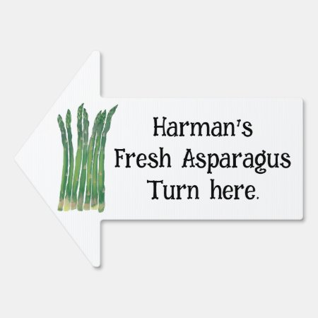 Custom Fresh Asparagus On Arrow Yard Sign