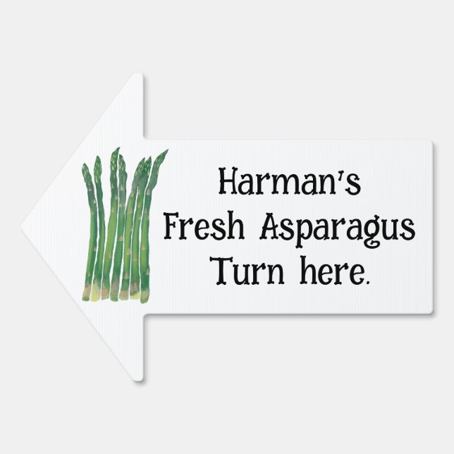 Custom Fresh Asparagus on Arrow Yard Sign (Front)