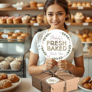 Custom Fresh Baked Just for You with Your Name Classic Round Sticker
