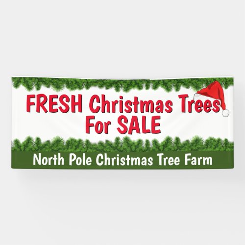 Custom Fresh Christmas Trees For Sale Banner