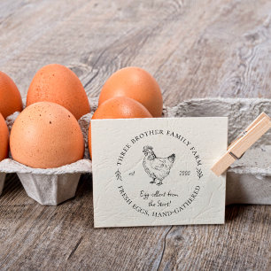 Custom Fresh Eggs Family Farm Rubber Stamp