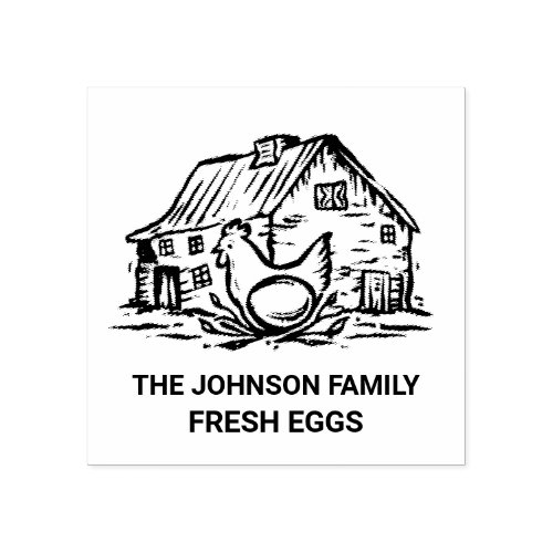 Custom Fresh Eggs Family  Farmhouse Hen  Egg  Ru Rubber Stamp