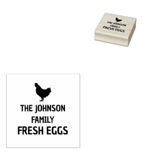 Custom Fresh Eggs Family Farmhouse Hen Egg Rubber Stamp