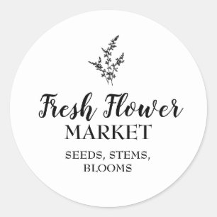 Custom Fresh Flower Market Florist Classic Round Sticker