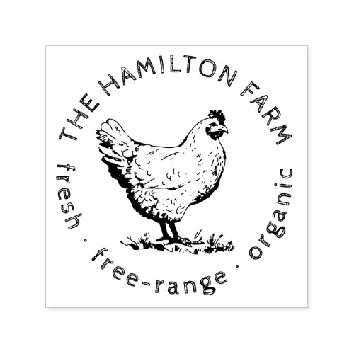 Custom Fresh Organic Free_Range Egg Farm Logo Self_inking Stamp
