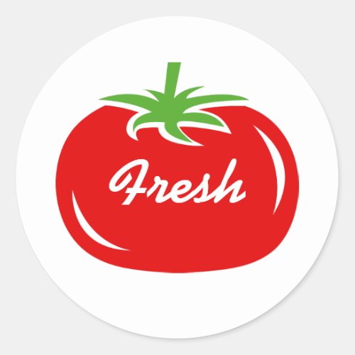 Custom fresh red tomato round stickers and sealers