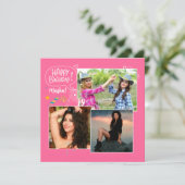 Custom Friend Happy Birthday Photo Collage Magnet (Standing Front)