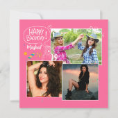 Custom Friend Happy Birthday Photo Collage Magnet (Front)