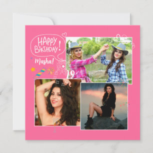 Custom Friend Happy Birthday Photo Collage Magnet