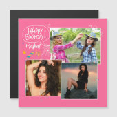 Custom Friend Happy Birthday Photo Collage Magnet (Front/Back)