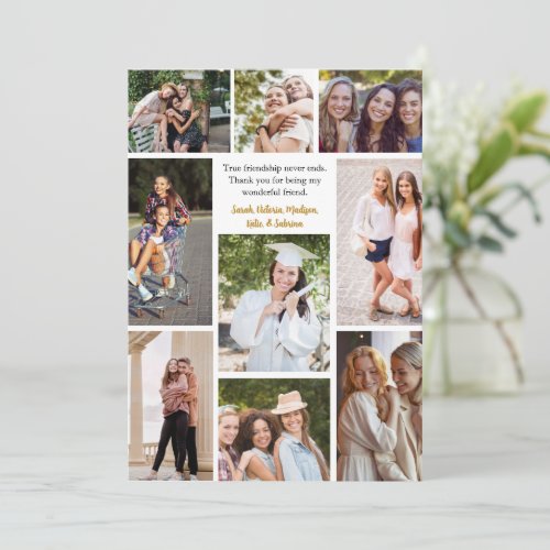 Custom Friends Collage Friendship Quote Card