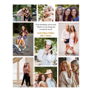 Custom Friends Photo Collage Friendship Quote Poster
